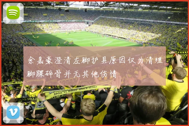 余嘉豪澄清左脚护具原因仅为清理脚踝碎骨并无其他伤情